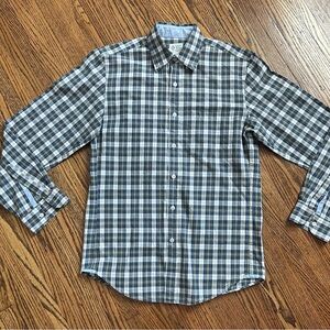 J. Crew Navy and White Plaid Shirt